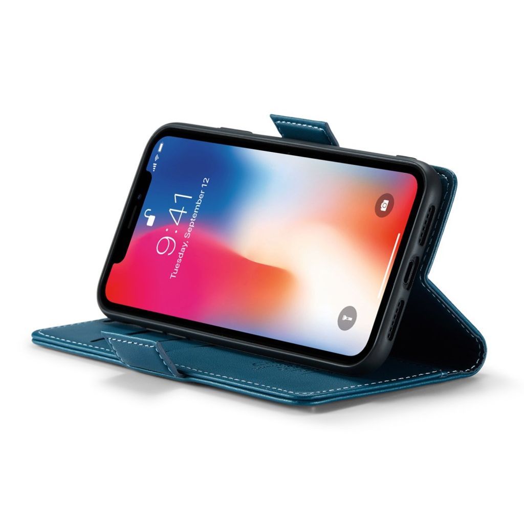 CASEME iPhone XS Max Pungetui RFID-blokerende 3 Kortplads – Blå