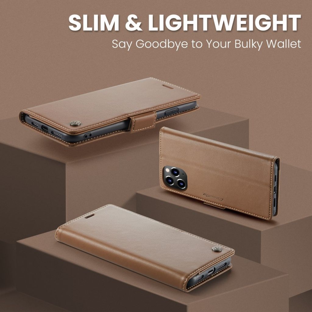 CASEME iPhone 11 Pro Max RFID-blockerande Plånboksfodral – Brun