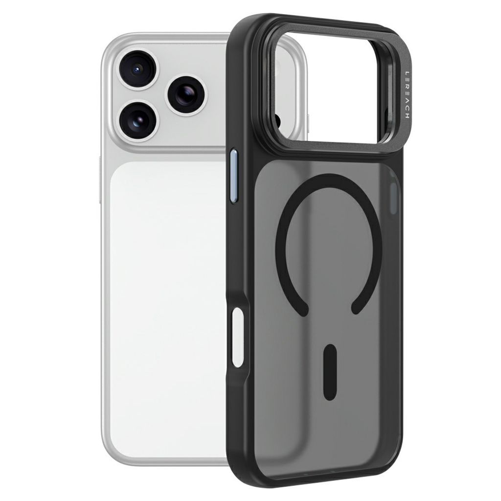 LEREACH iPhone 18 Pro Max/17 Pro Max MagSafe Kuori jalustalla - Musta