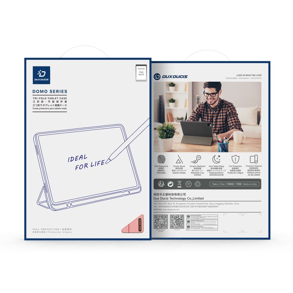 DUX DUCIS iPad Mini (2026) Tri-Fold Kuori - Vaaleanpunainen