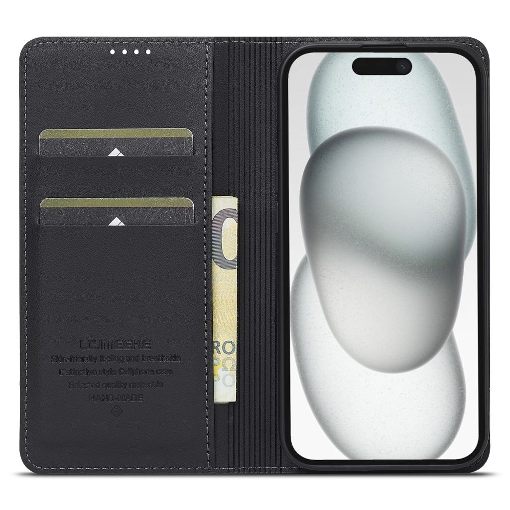 LC.IMEEKE iPhone 15 Plus Pungetui - Sort