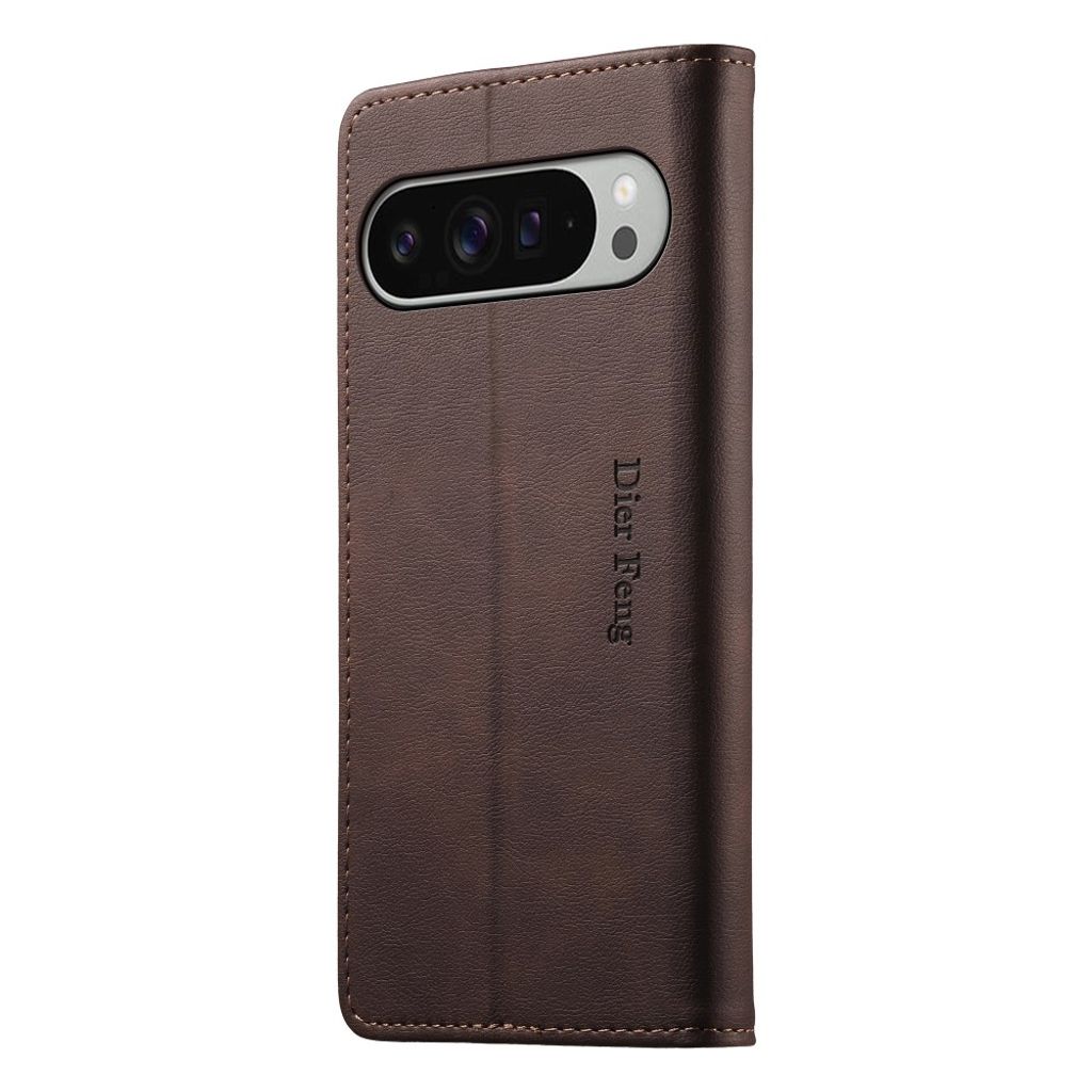 DIETFENG Google Pixel 11 Pro XL Plånboksfodral med RFID-blockering - Mörkbrun