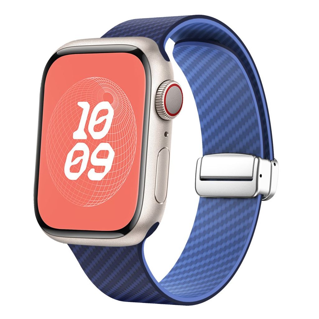 Apple Watch 42 / 41/ 40 / 38mm Klockarmband kolfibertextur - Blå