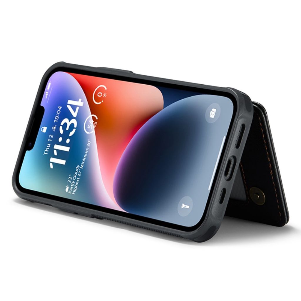 CASEME C22 iPhone 14 RFID-blokerende Pungcover - Sort