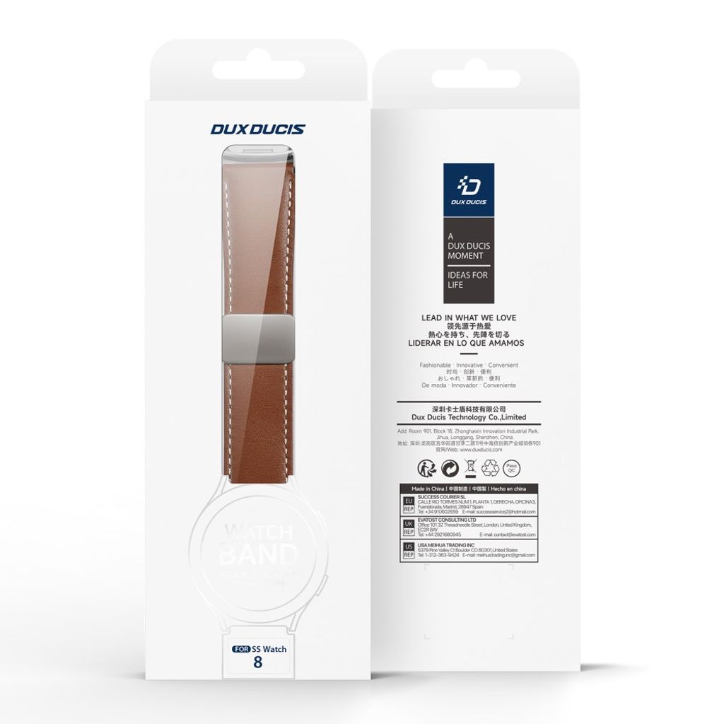 DUX DUCIS Samsung Galaxy Watch8/8 Classic Klokkereim i ekte skinn – brun
