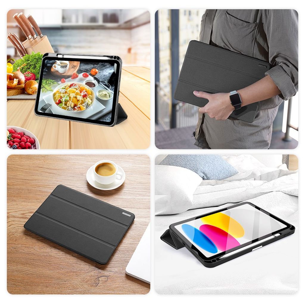 Dux Ducis iPad A16 11" 2025/10.9" 2024 Flip cover med holder til styluspen - Sort