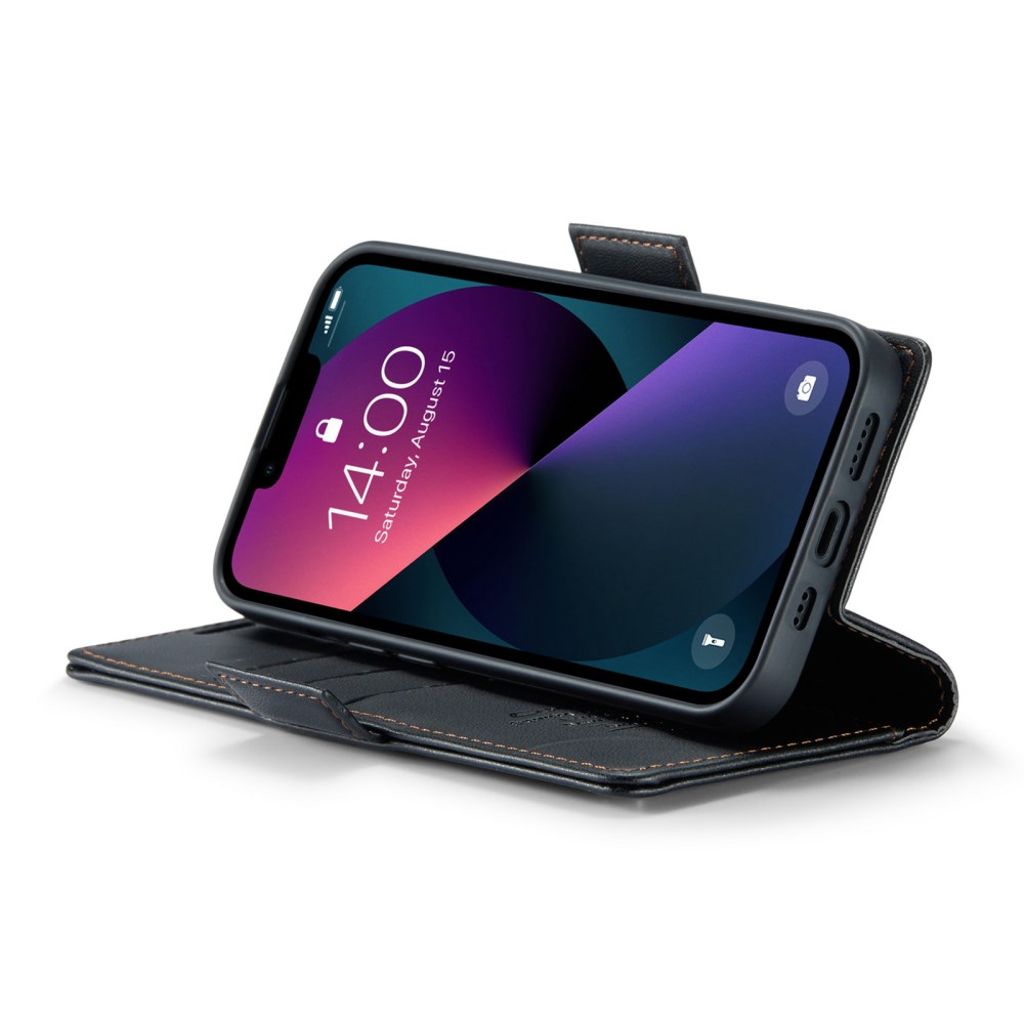 CASEME iPhone 14 Lommeboketui RFID-blokkerende 3 Kortspor - Svart