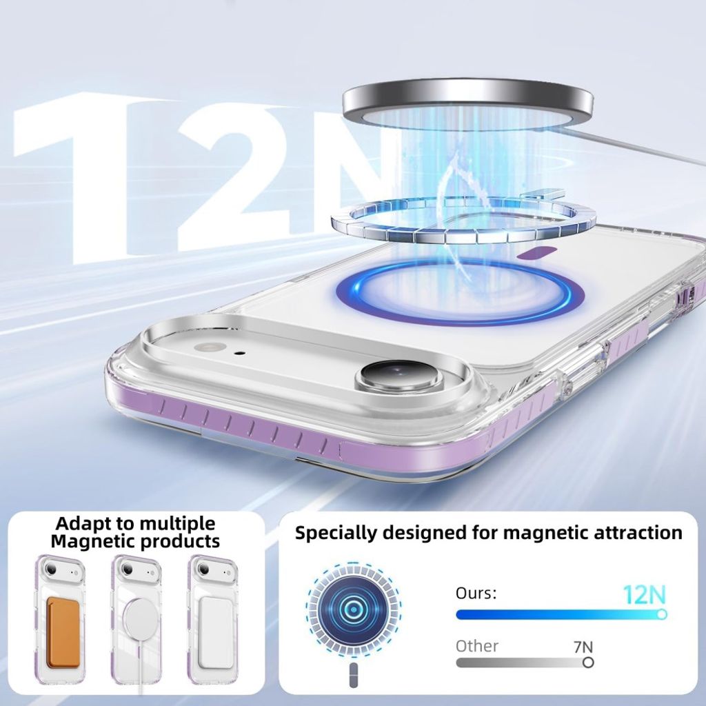 iPhone Air MagSafe kuori akryylitakalla - Violetti