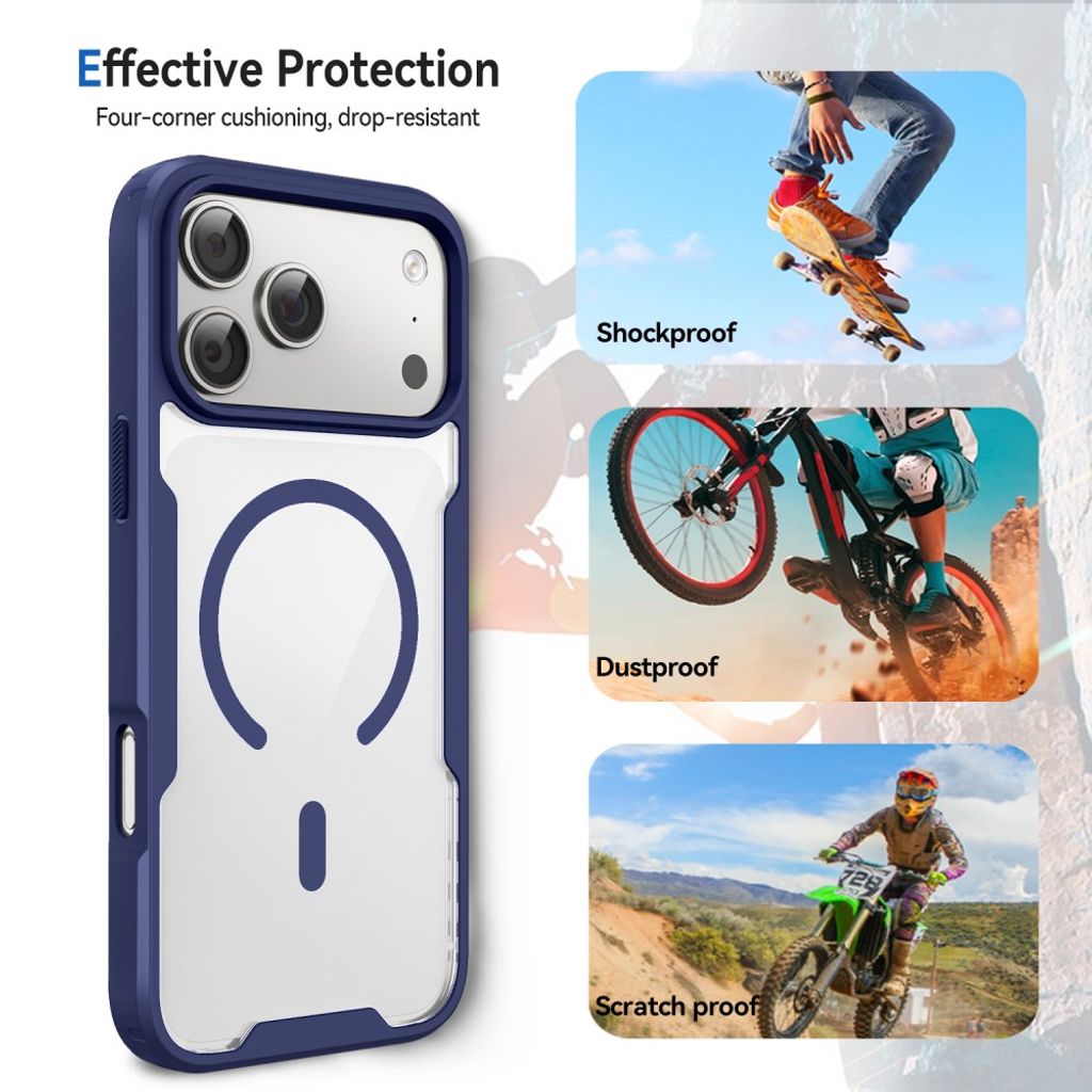 iPhone 17 Pro Max/18 Pro Max MagSafe-kompatibelt Deksel – Blå