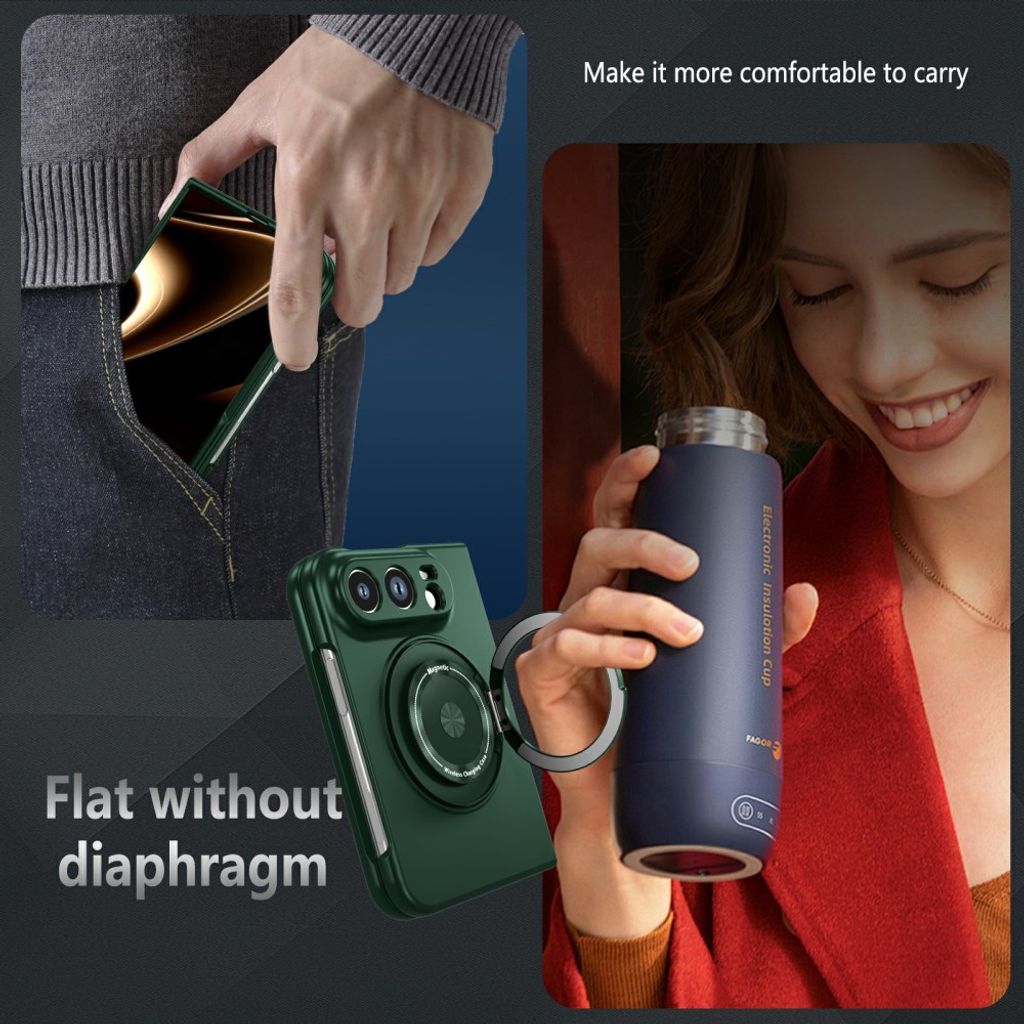 iPhone Duo MagSafe-skal med roterande ringhållare - Grön