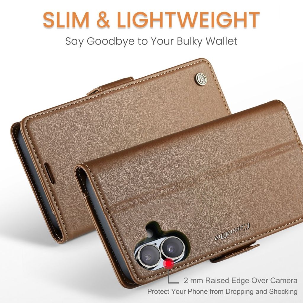 CASEME iPhone 16 Plus Cover with Card Slots - Brown