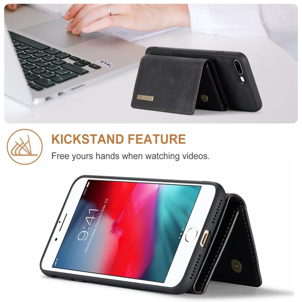 DG.MING iPhone 7 Plus / 8 Plus Cover med Pung - Sort