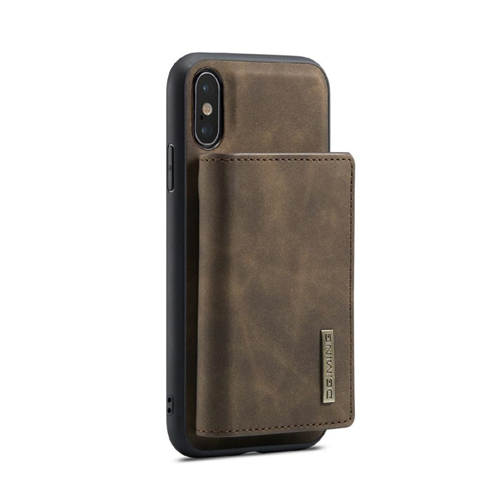 DG.MING iPhone X/XS Magneettinen Lompakkokuori Hybridikuori - Ruskea