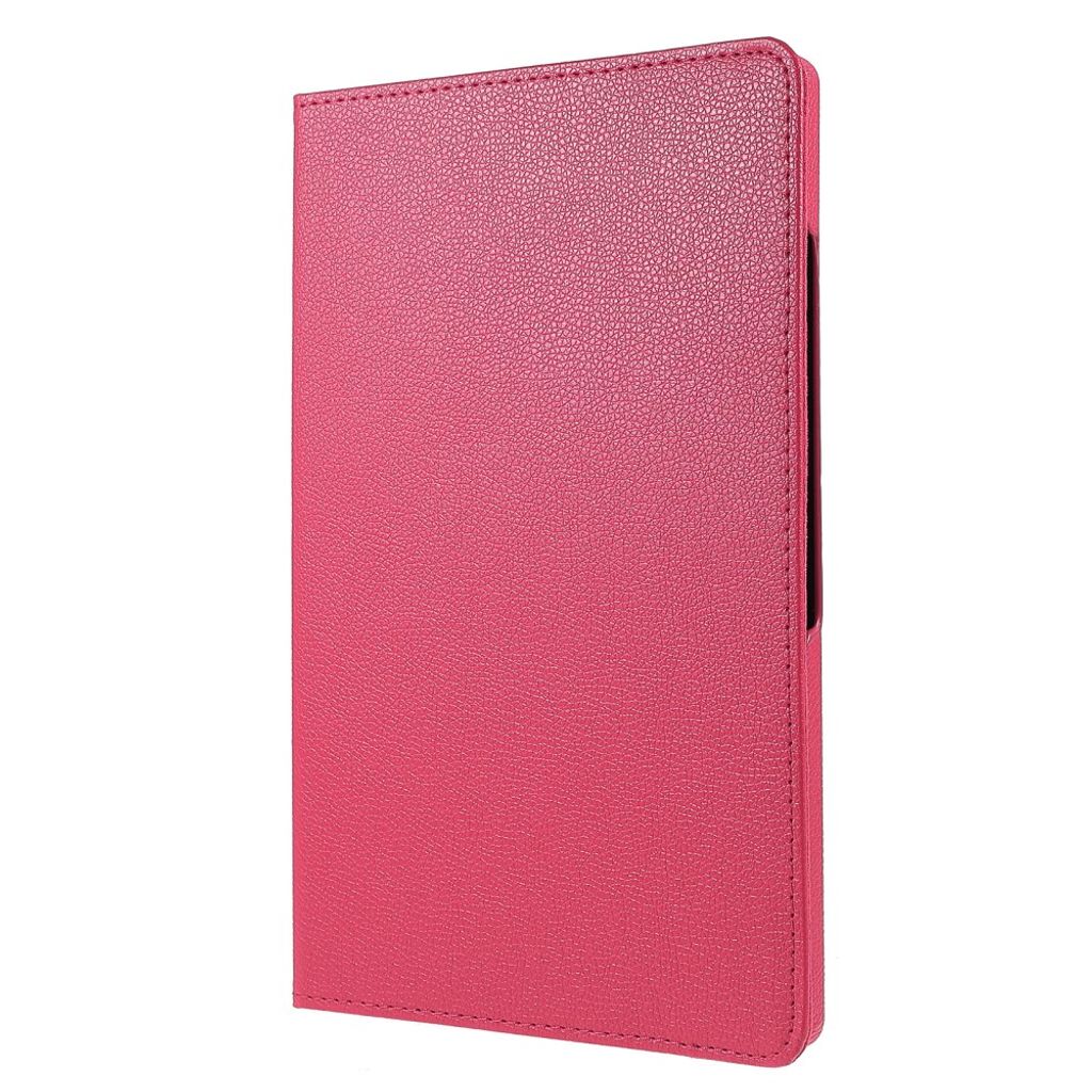 Samsung Galaxy Tab A11 Plus Etui med Roterende Stativ PU-lær - Rosa