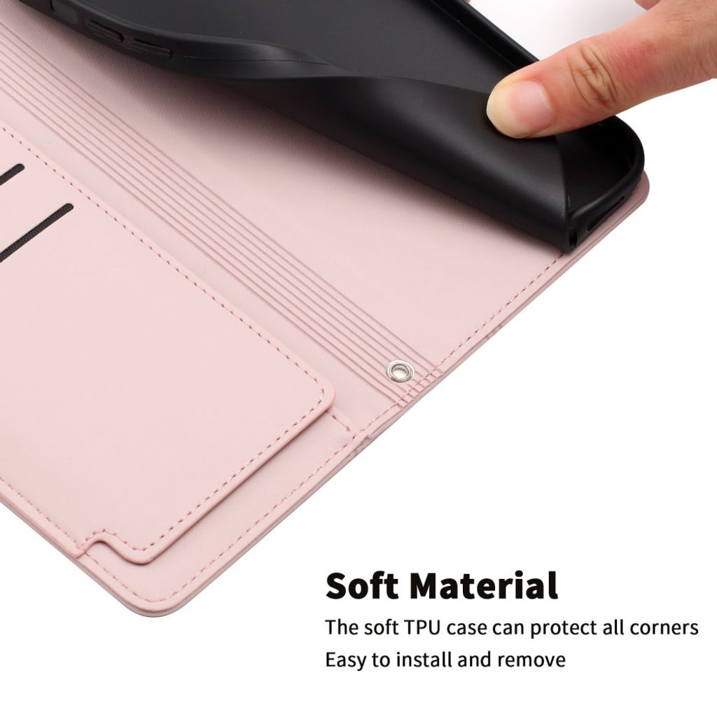 Xiaomi 17T Lompakkokotelo käsihihnalla - Vaaleanpunainen