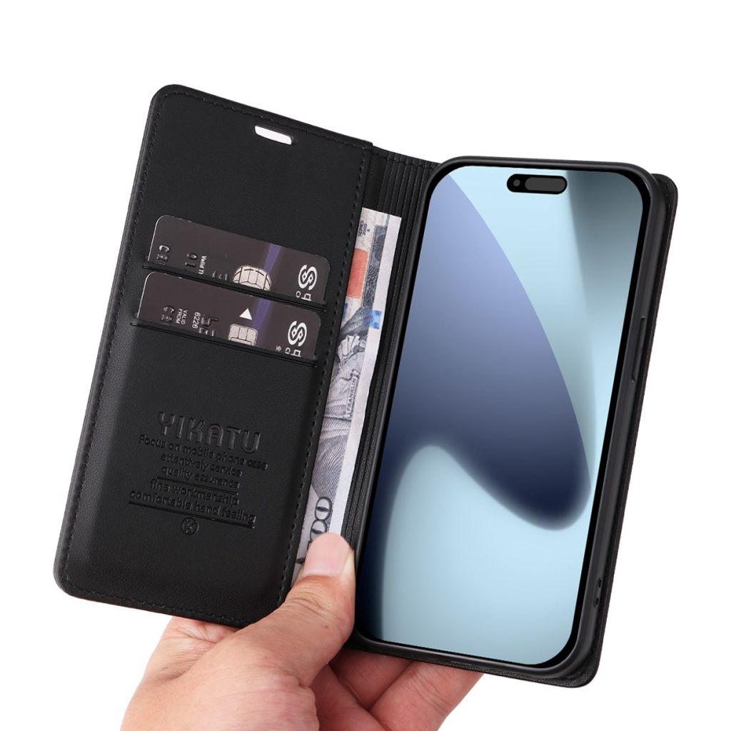 YIKATU iPhone 17 Pro Wallet cover - Black