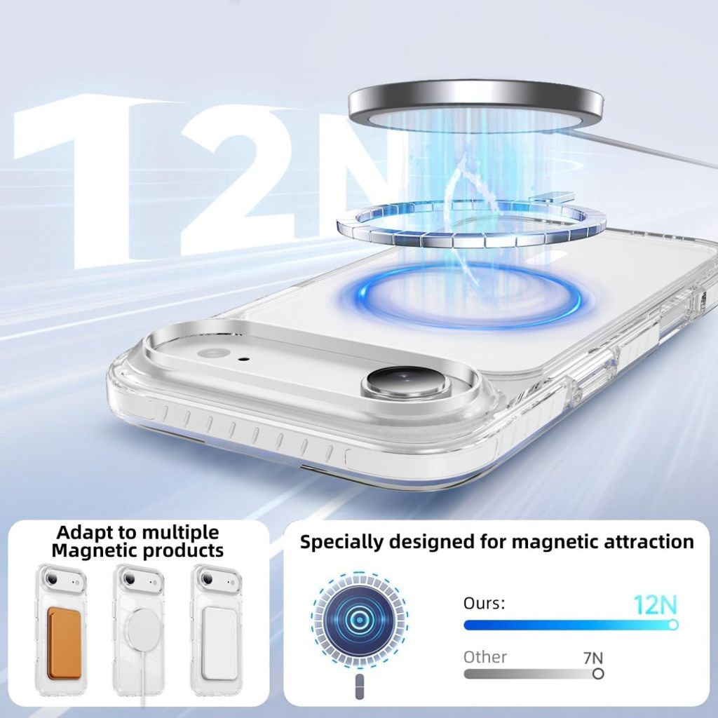 iPhone Air MagSafe kuori akryylitakalla - Valkoinen