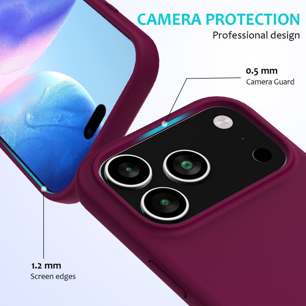 iPhone 17 Pro Max Silicone Phone Case - Wine Red