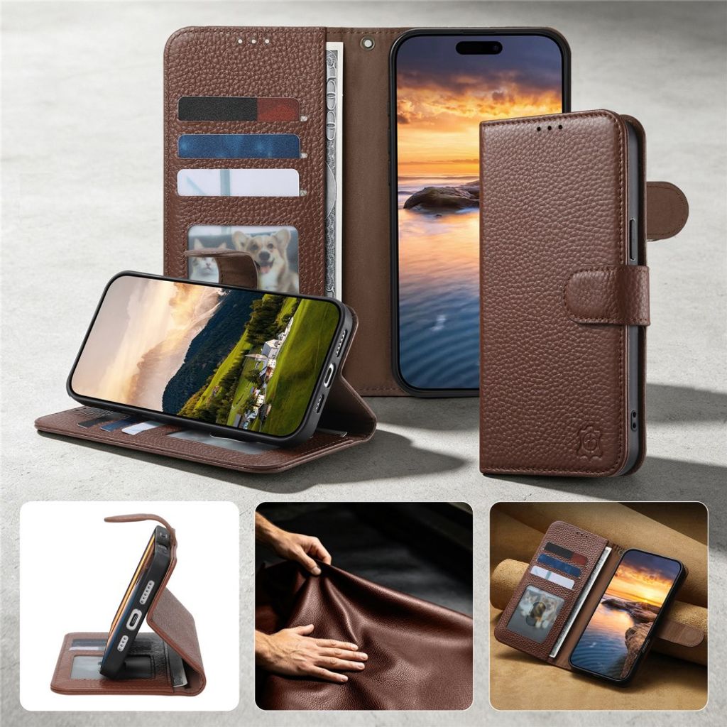 Xiaomi 17T Lompakkokotelo RFID esto - Tummanruskea