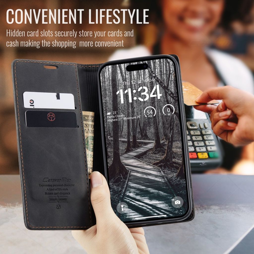 CASEME iPhone Air Plånboksfodral med Kortfack - Svart