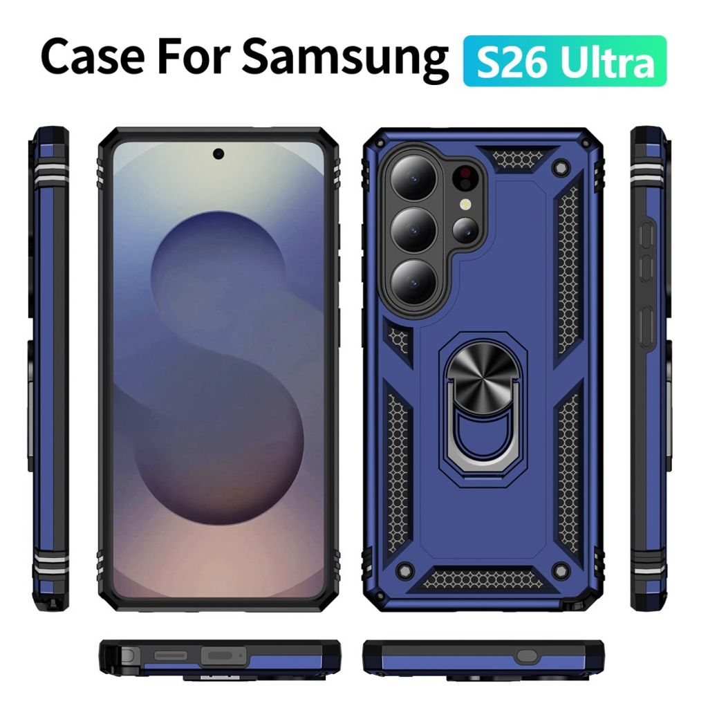 Samsung Galaxy S26 Ultra Deksel med Stativ - Blå