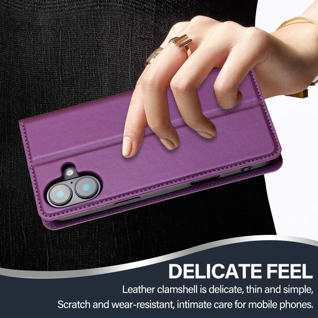 LC.IMEEKE iPhone 17 Wallet Cover - Purple