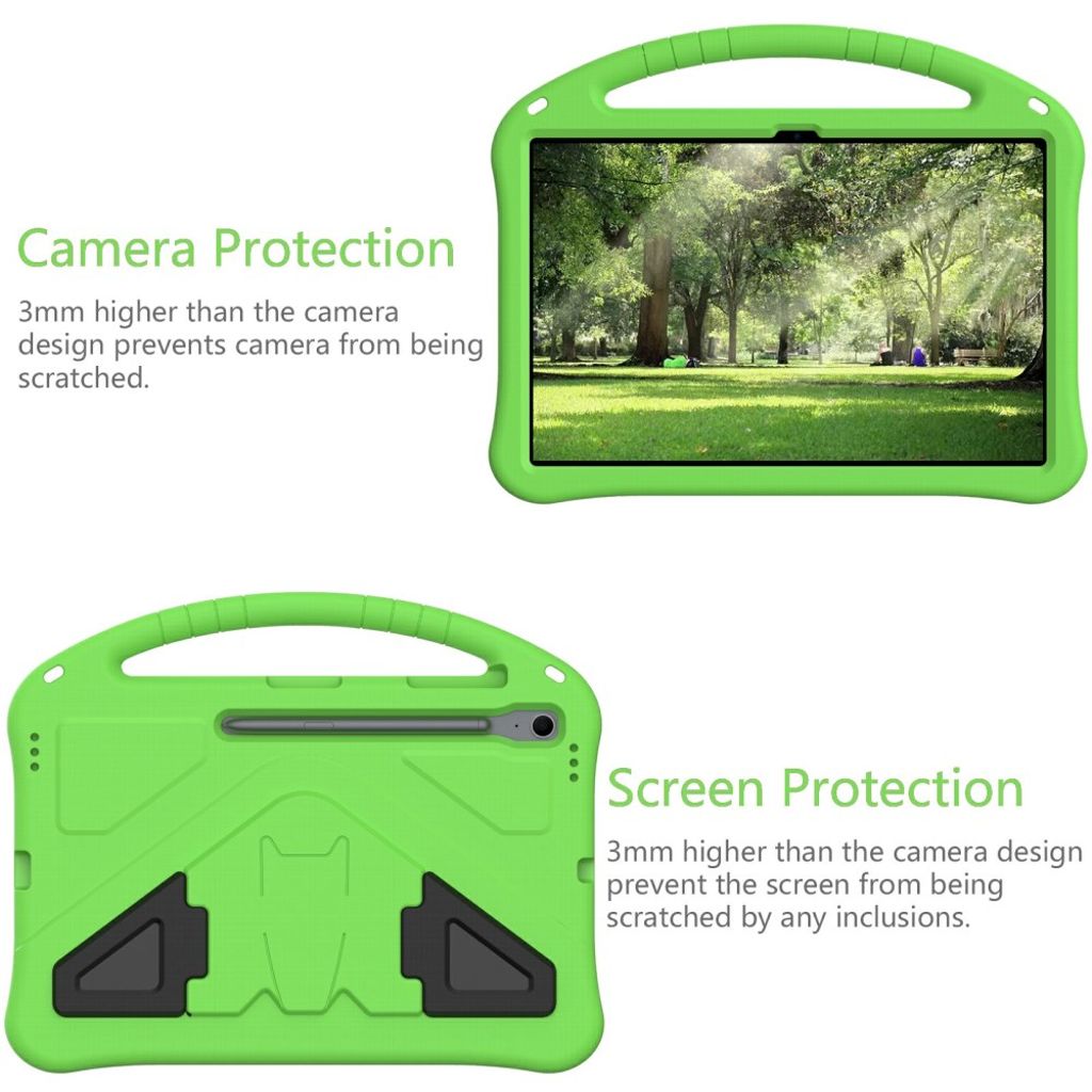 Samsung Galaxy Tab S10 FE Plus Case with Handle stand - Green
