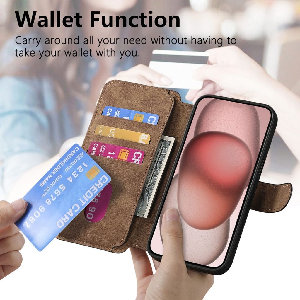 Caseneo MW-03 iPhone 13 Wallet Cover – Brown