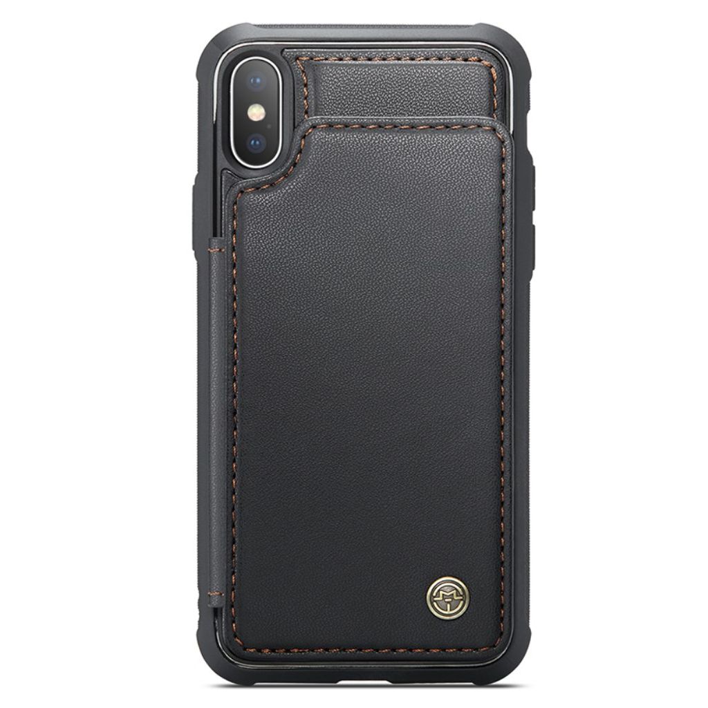 CASEME iPhone XS Max Pungcover RFID-blokerende Kortholder – Sort