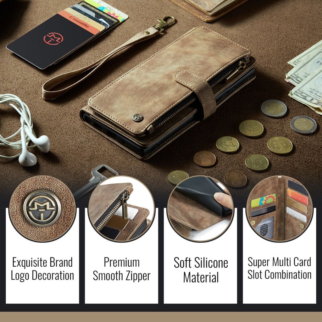 CASEME iPhone 17 Pro Fodral med Stativ - Brun
