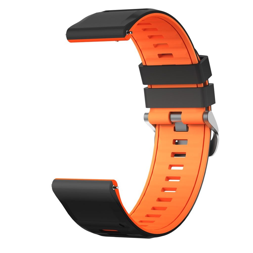 Huawei Watch GT5/GT5 Pro/Galaxy Watch3 jne. Silikoninen kellonranneke – Musta/Oranssi