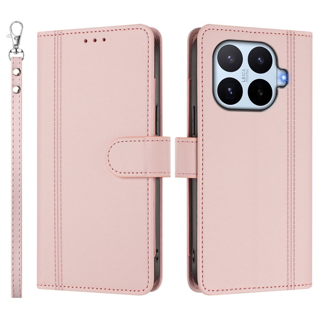 Xiaomi 17T Lompakkokotelo käsihihnalla - Vaaleanpunainen