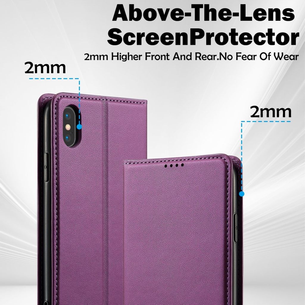 LC.IMEEKE iPhone XS Max Pungetui med Stand og Kortholder – Lilla