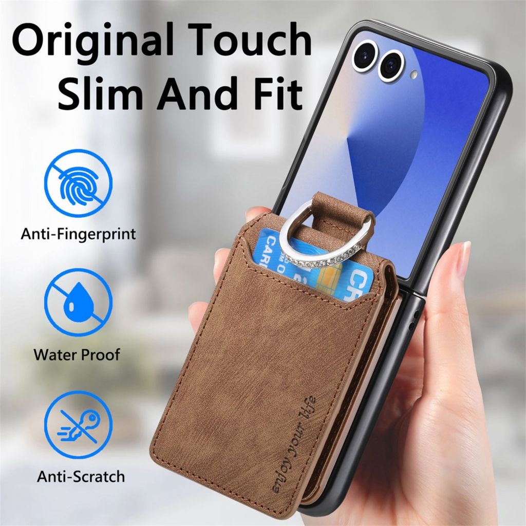 Samsung Galaxy Z Flip7 5G Skal med Ringhållare - Brun