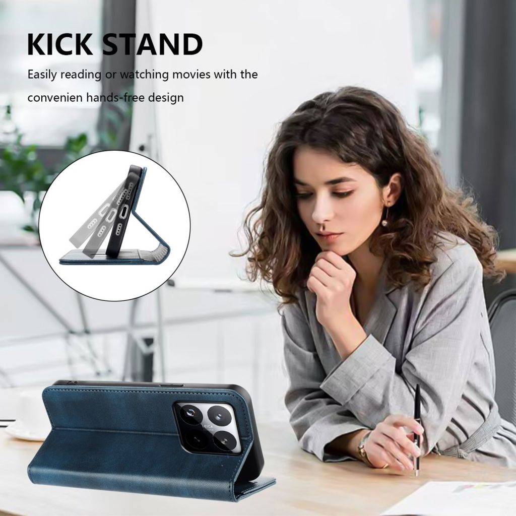 Xiaomi 15T Wallet Cover with RFID Blocking - Blue