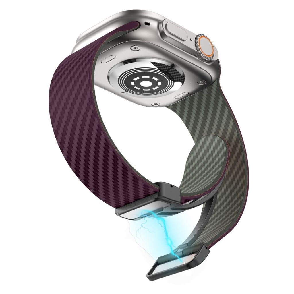 Apple Watch 49 / 46 / 44 / 42mm Klockarmband kolfibertextur - Lila
