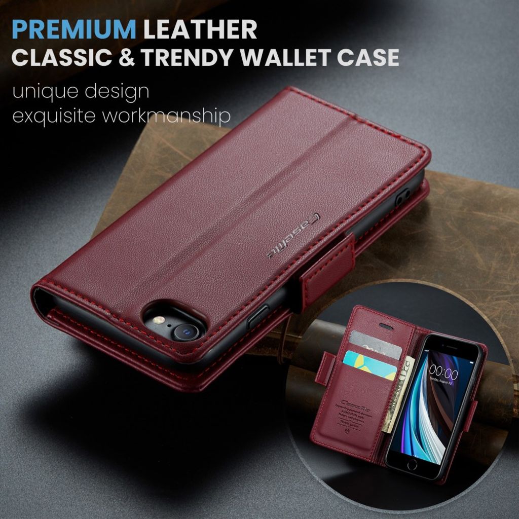 CASEME iPhone 6/6s/7/8/SE 2020/2022 Etui med Kortplads - Rød