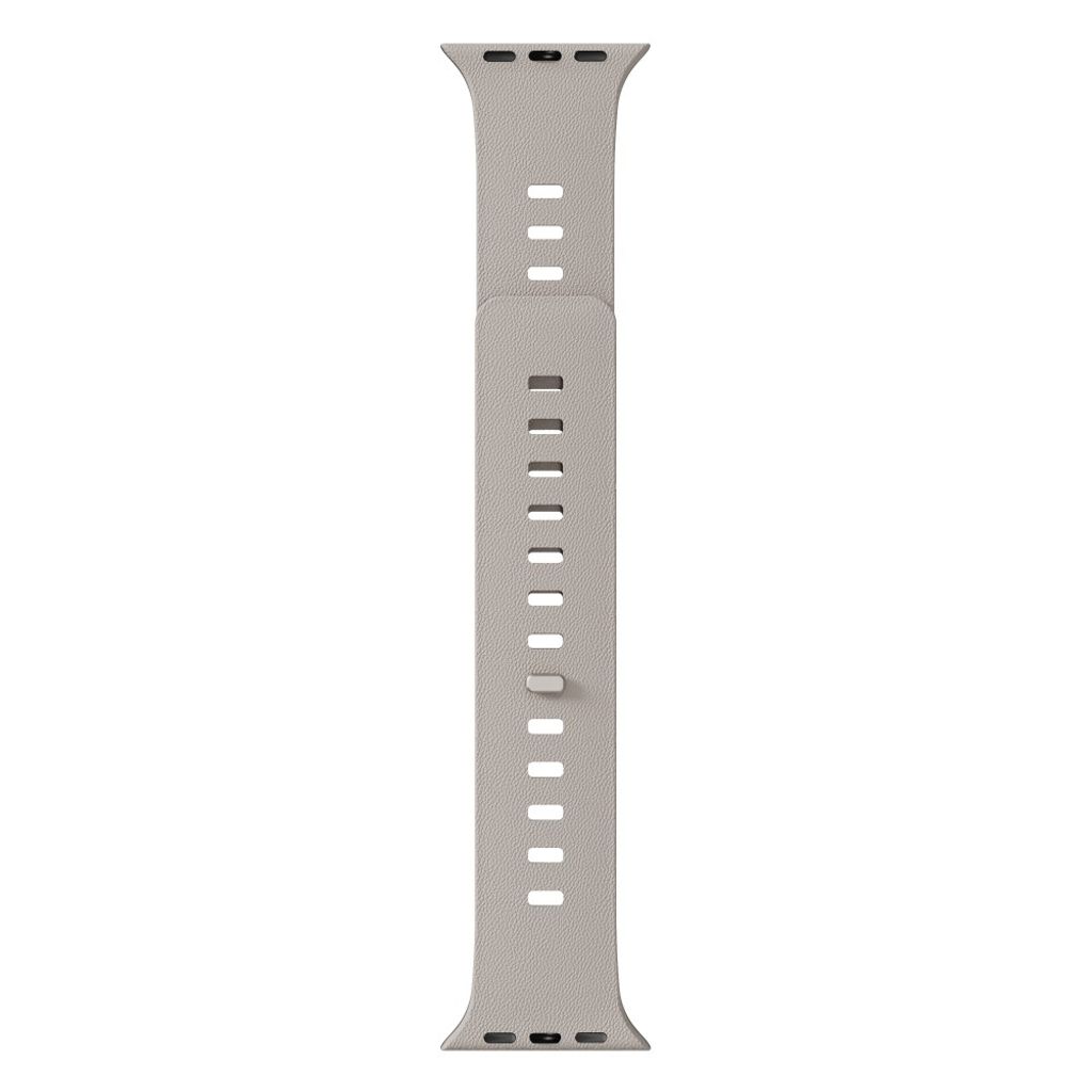 Apple Watch 49/46/44/42mm Klockarmband i texturerat silikon - Beige/Grå
