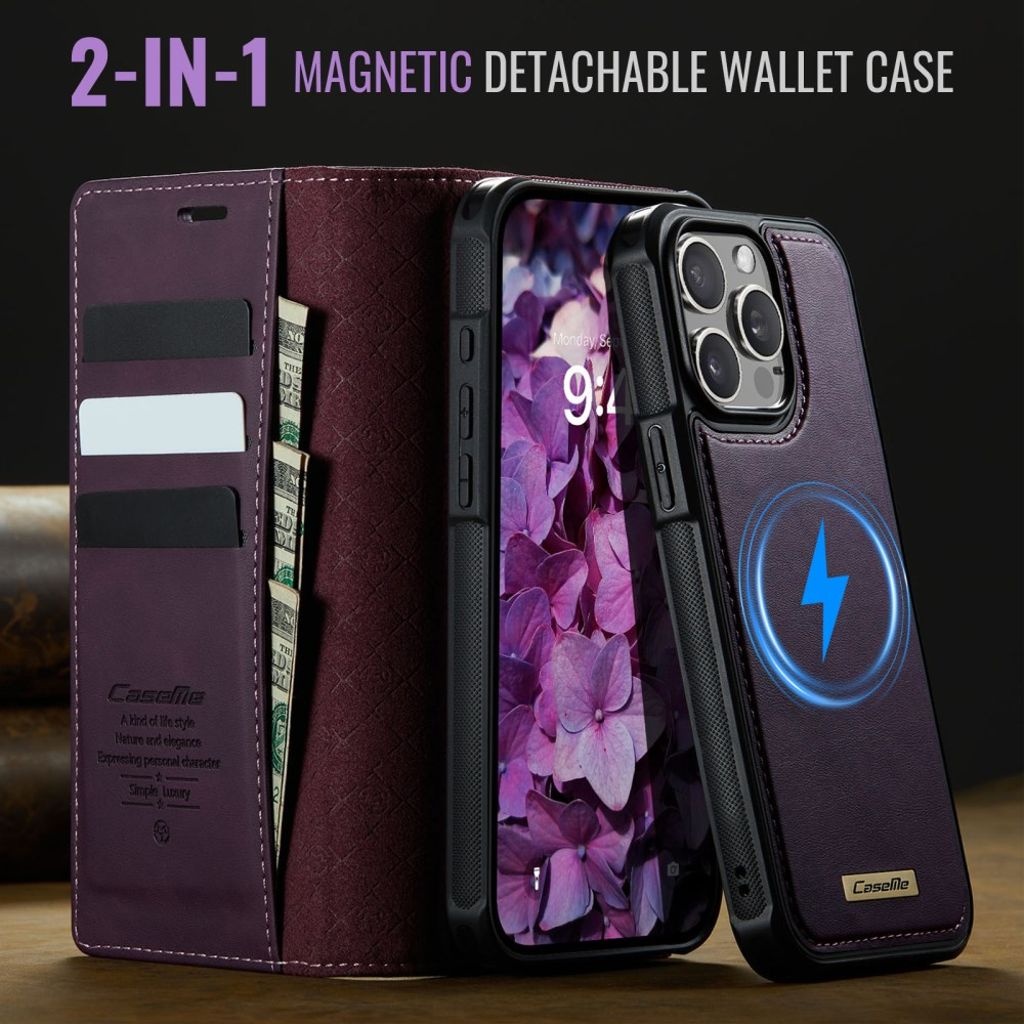 CASEME iPhone 15 Pro Max Kotelo MagSafe - Violetti