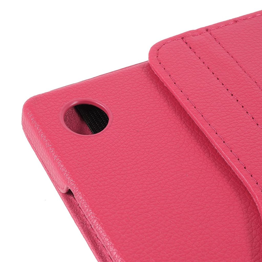 Samsung Galaxy Tab A11 Plus Etui med Roterende Stativ PU-lær - Rosa