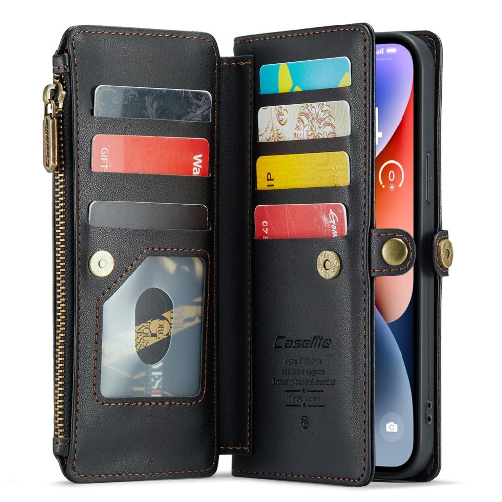 CASEME iPhone 14 Plus Wallet Cover RFID-blockerande - Svart