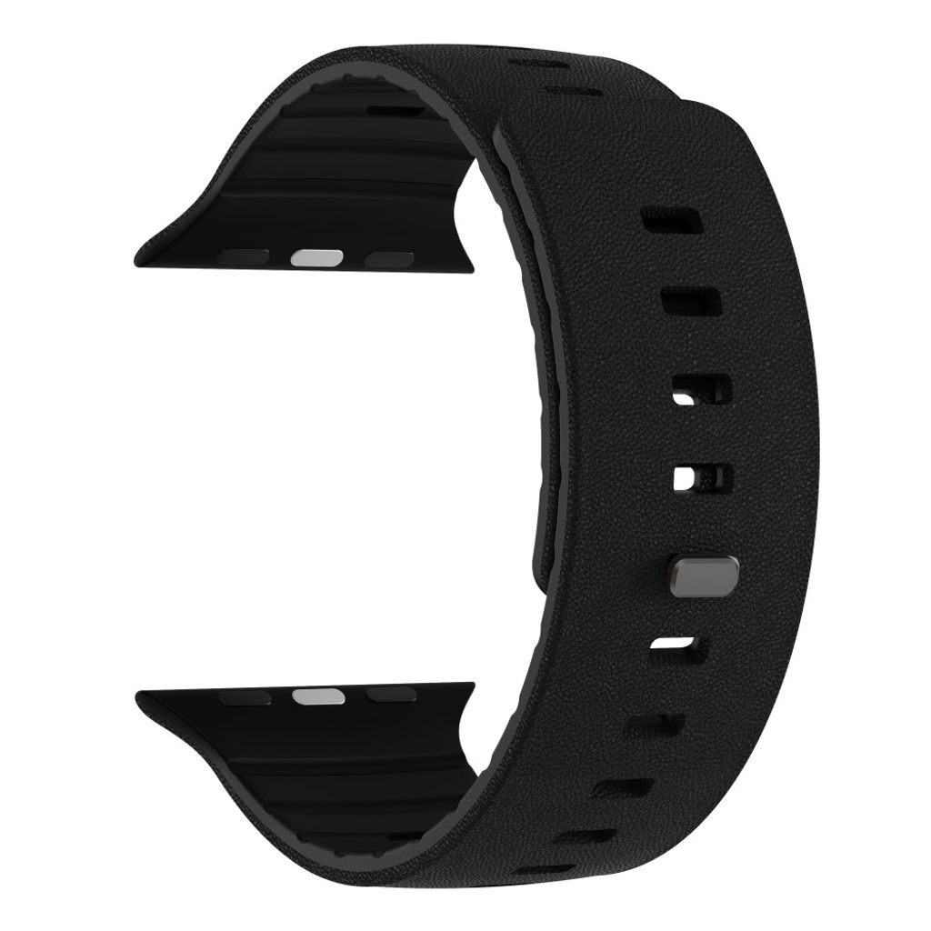 Apple Watch 49/46/44/42mm Klockarmband i texturerat silikon - Svart