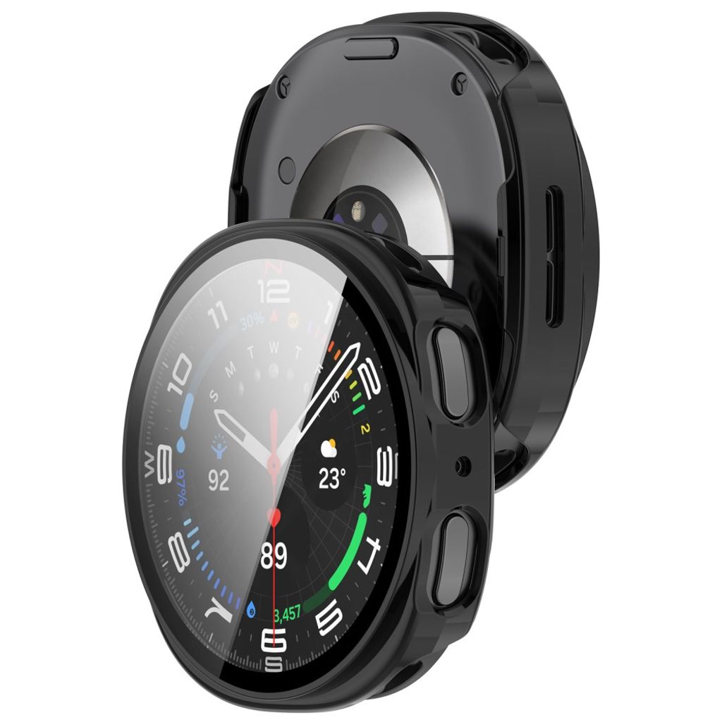 Samsung Galaxy Watch9 40mm Deksel med skjermbeskytter i glass - Svart