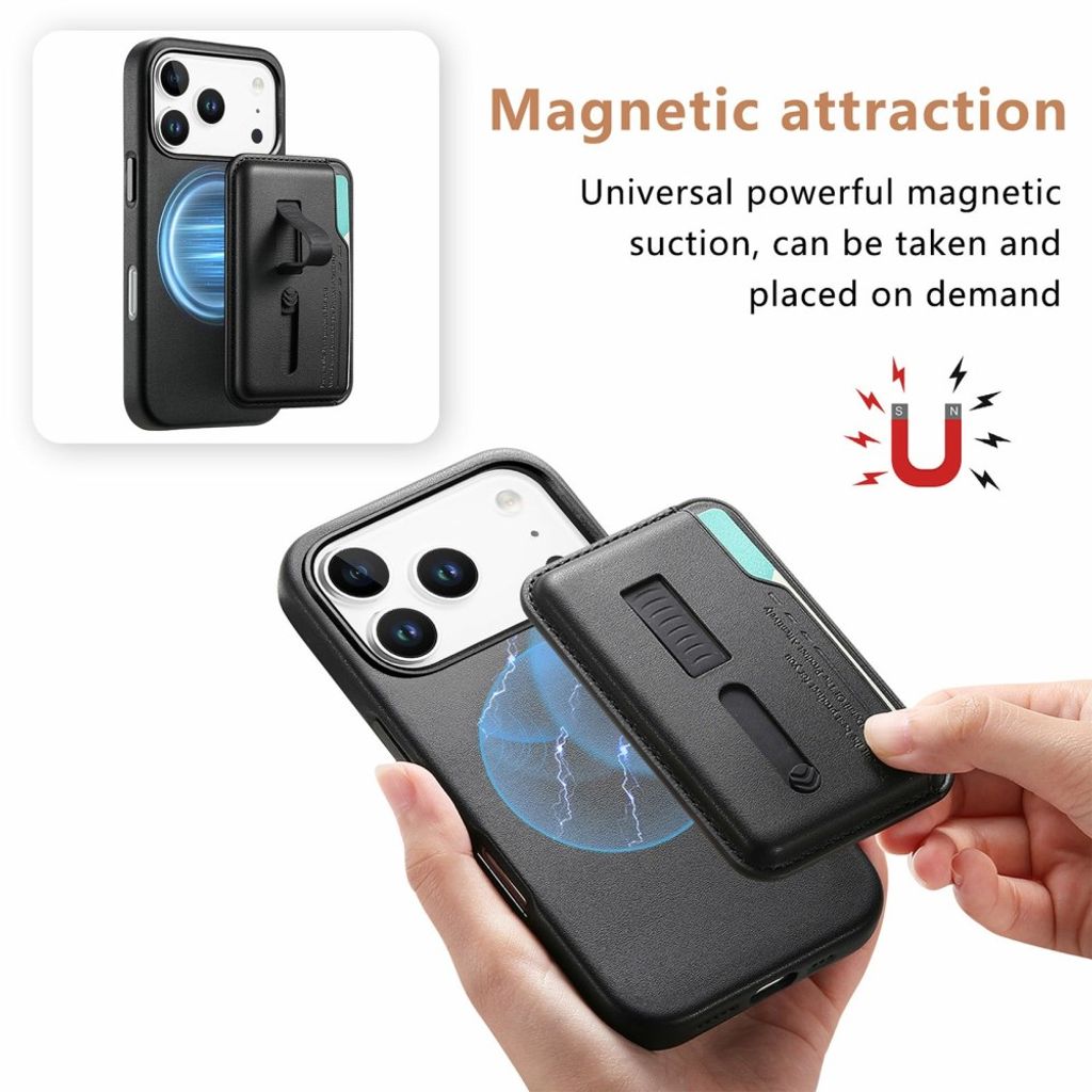 iPhone 17 Pro Max MagSafe lommebokdeksel med kortholder – svart