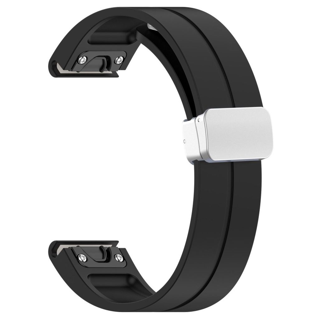 Garmin Fenix 7S etc. silicone watch strap - black