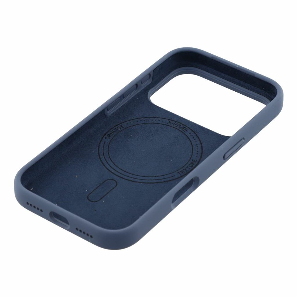 X-LEVEL iPhone 18 Pro Max/17 Pro Max MagSafe kuori silikonista - Tummansininen