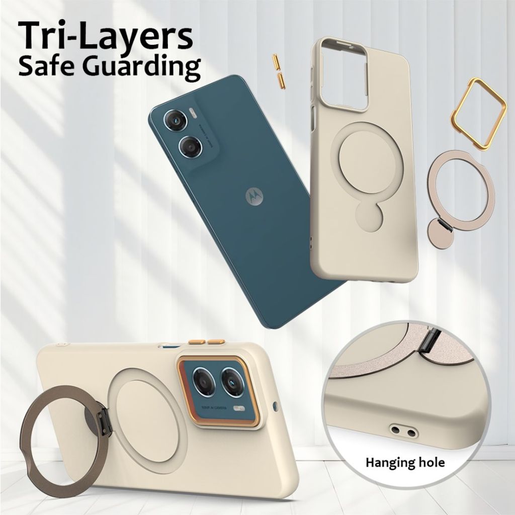 Motorola Moto G06 Power 4G/Moto G06 4G Deksel MagSafe-Ring - Aprikos