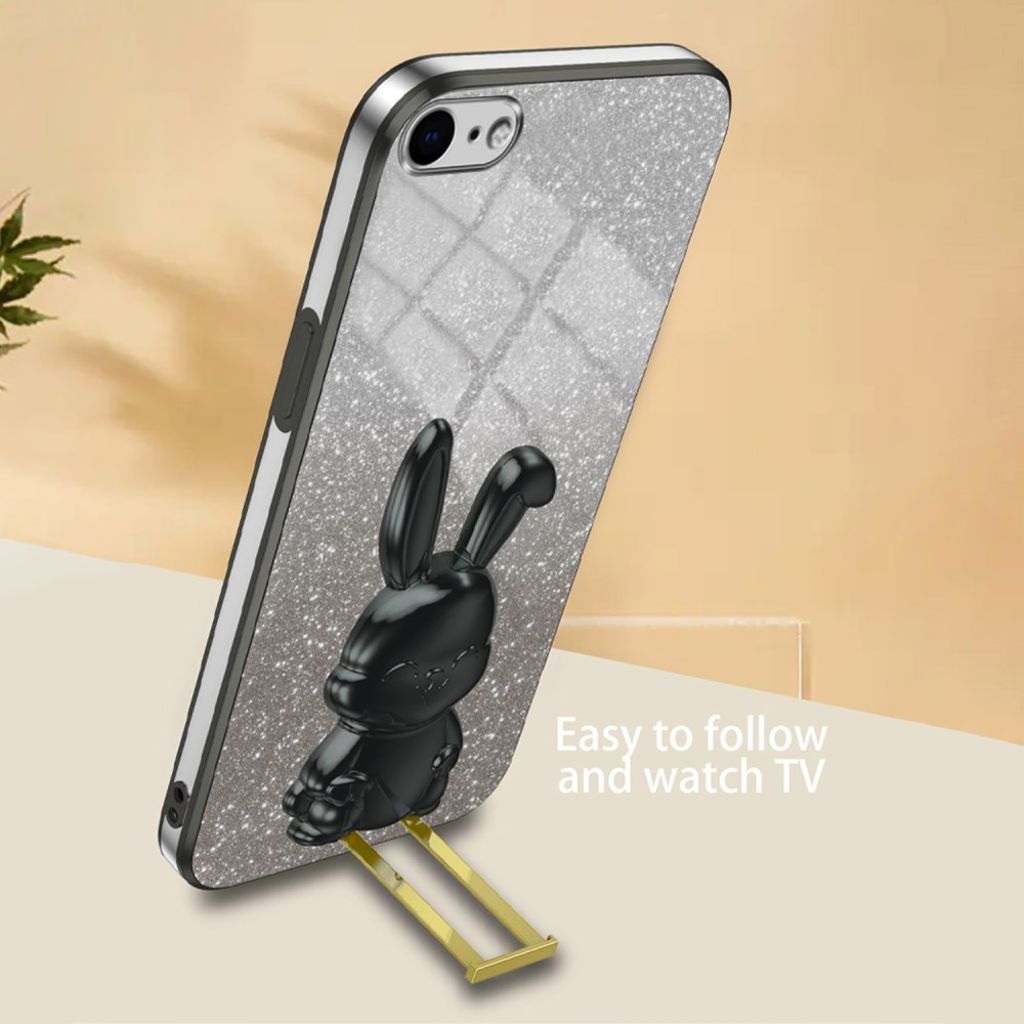 iPhone 6/7/8/SE 2020/2022 Skal med Stativ - Svart