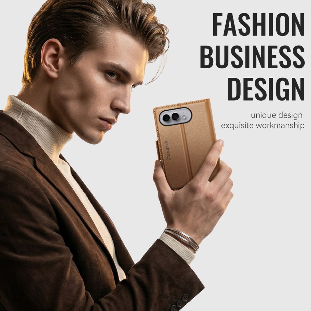CASEME iPhone Duo Lompakkokotelo RFID-suojauksella - Ruskea