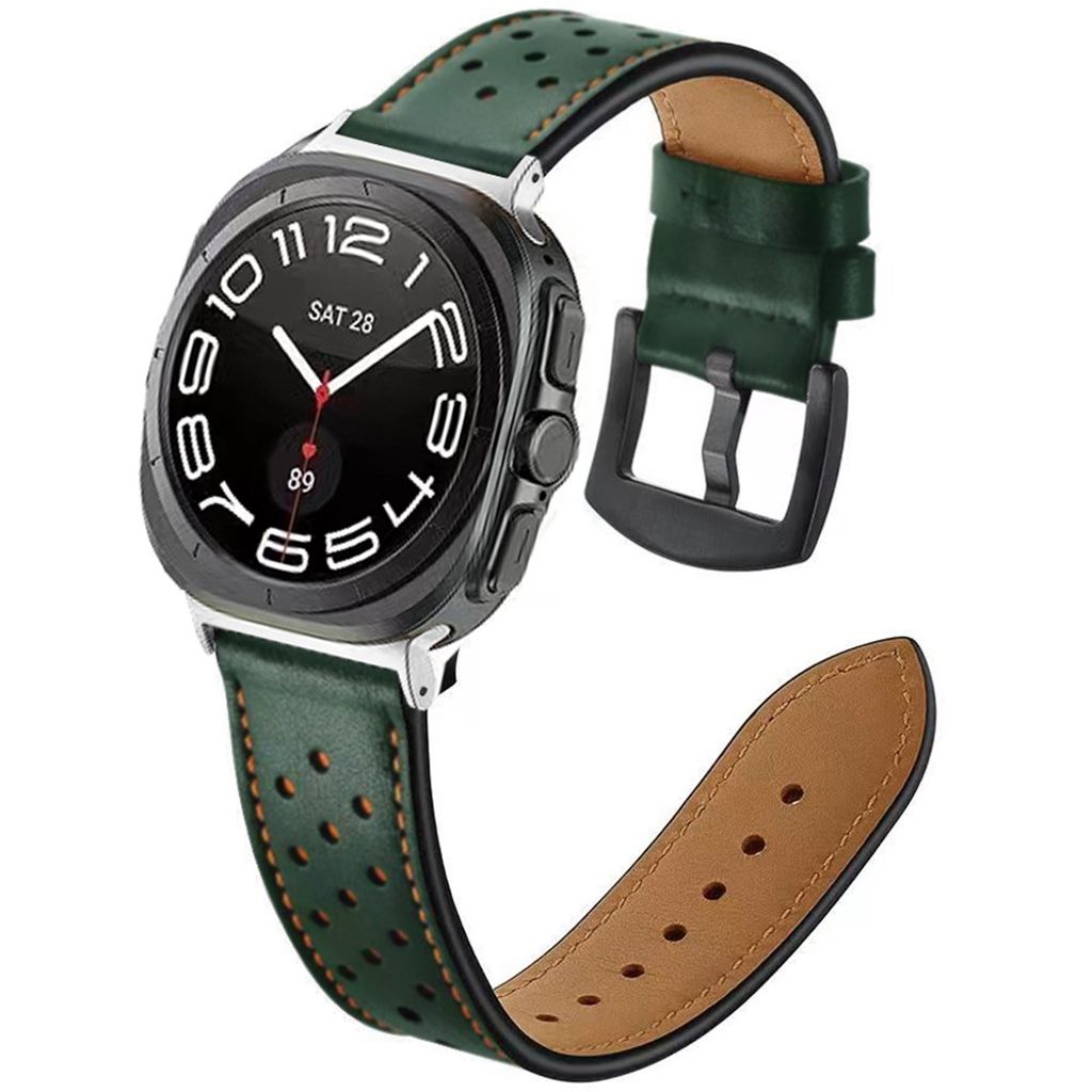 Samsung Galaxy Watch Ultra 47mm Urrem Ægte Læder – Grøn